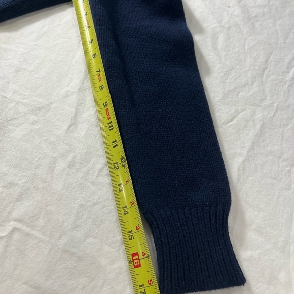 J Crew Always fisherman Fair Isle jacquard 100% Wool mock Roll Neck Sweater Navy - Picture 5 of 10